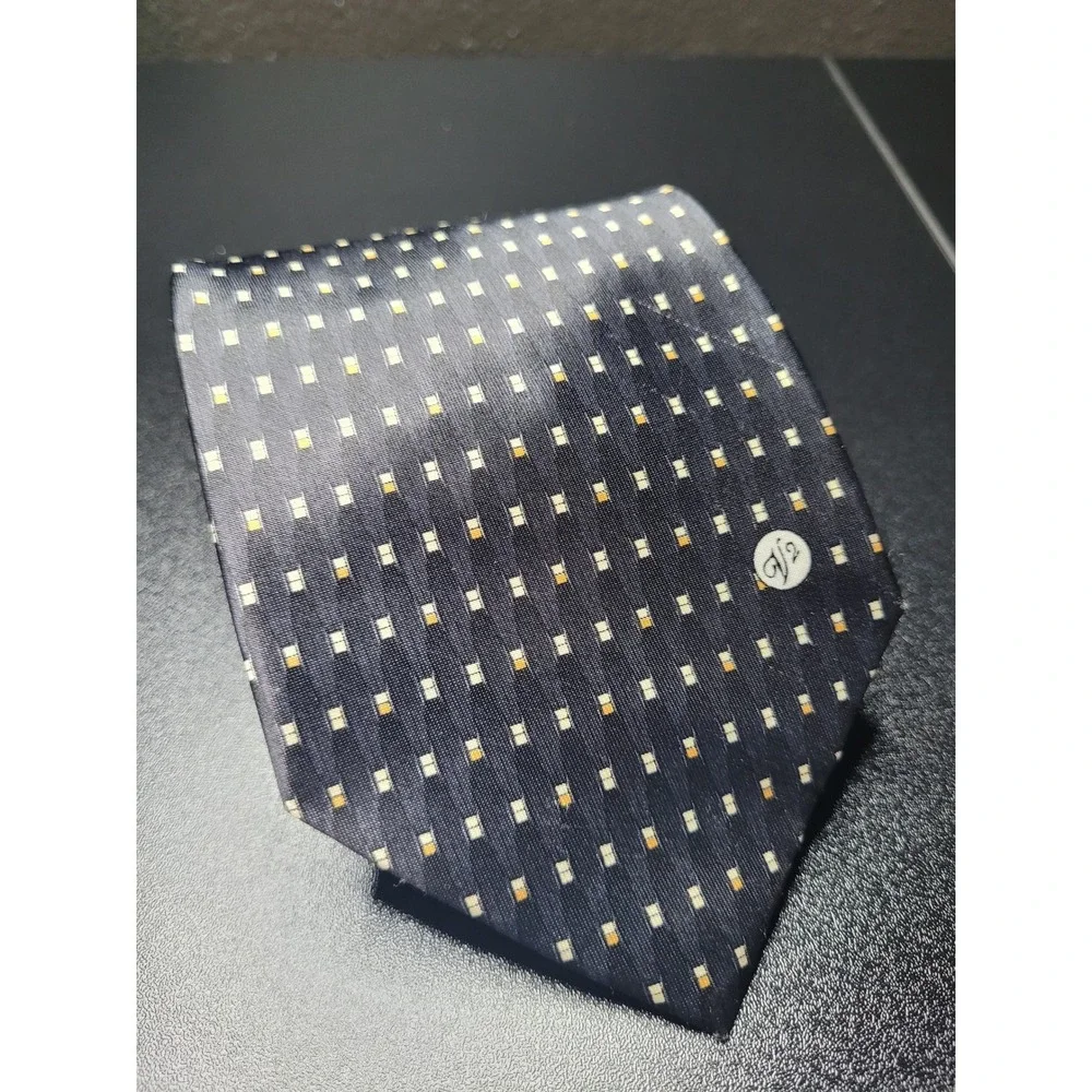 Versace Men's Necktie Navy Blue Geometric Silk 4